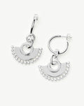 Zenyu Fan Chandelier Hoop Earrings | Silver Plated