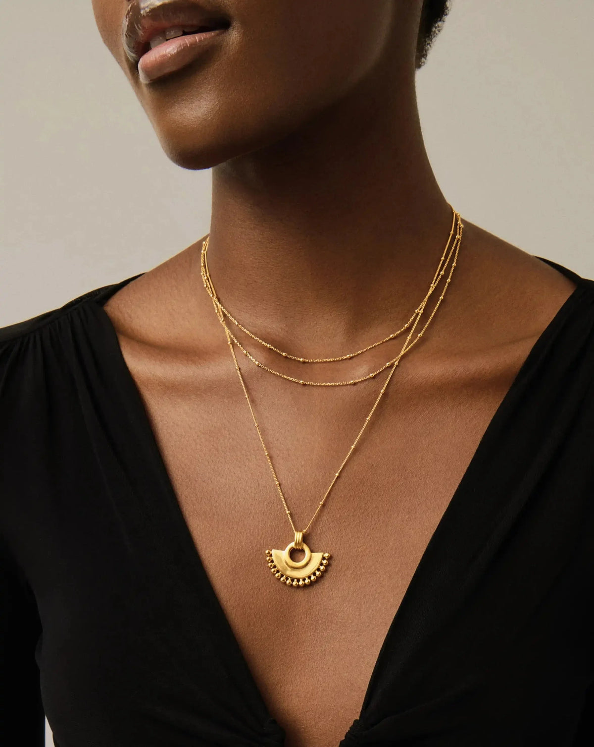 Zenyu Fan Necklace | 18ct Gold Plated